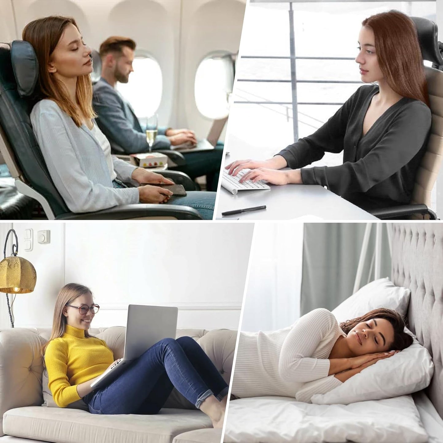 ONTYZZ Inflatable Round Neck Pillow Cervical Roll Pillow, 4.9 * 14.96 inch | Cylinder Bolster Pillow for Head, Neck, Back, Legs and Yoga, Grey