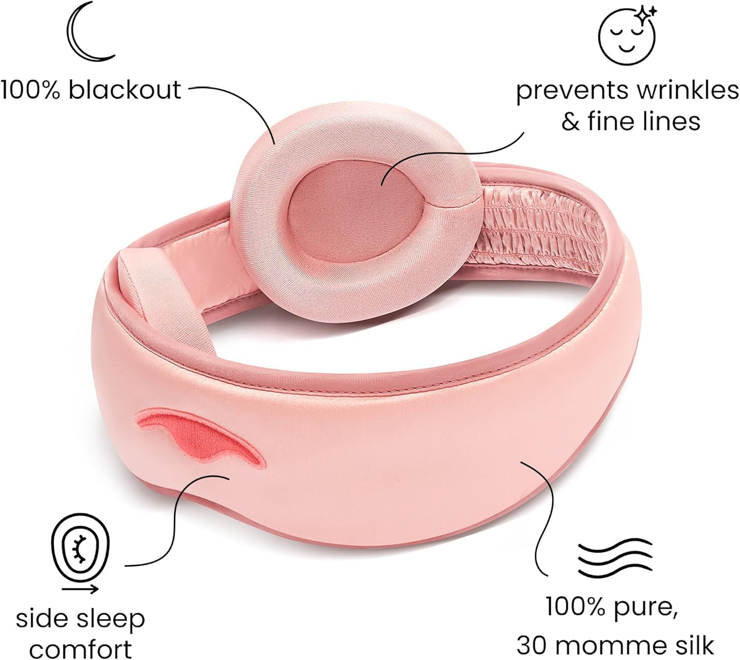 Manta Silk Sleep Mask – Premium 22 Momme Silk Eye Mask, Designed for Blackout Comfort, Breathable and Washable, Adjustable Fit (Purple)