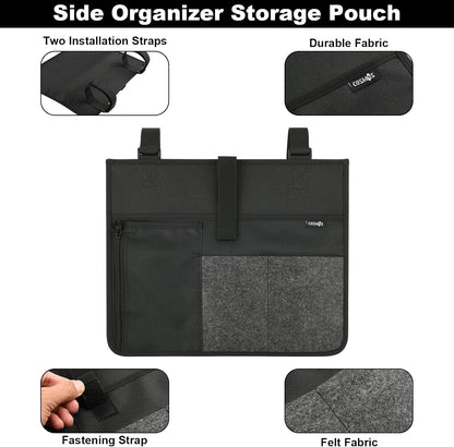 Cosmos Armrest Chair Side Organizer Bedside Caddy Organizer Bunk Bed Storage Bag Armchair Wheelchair Hanging Side Pocket Bag for Ipad, Tablet, Phone, Remote Control, Magazines, Books & Water Bottle