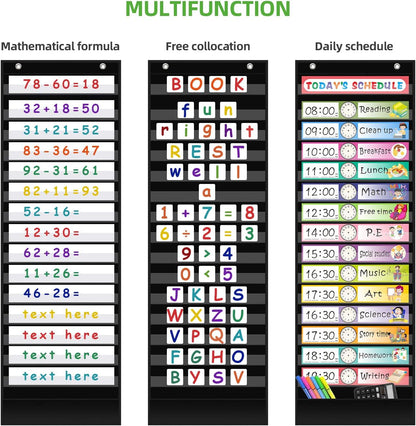 REGELETO X-Large Visual Schedule Chart for Students Chore with 92 Pieces Behavior Cards, Visual Behavioral Routine Chart for Students, Daily Schedule Board Learning Planners for Home School (X-Large)