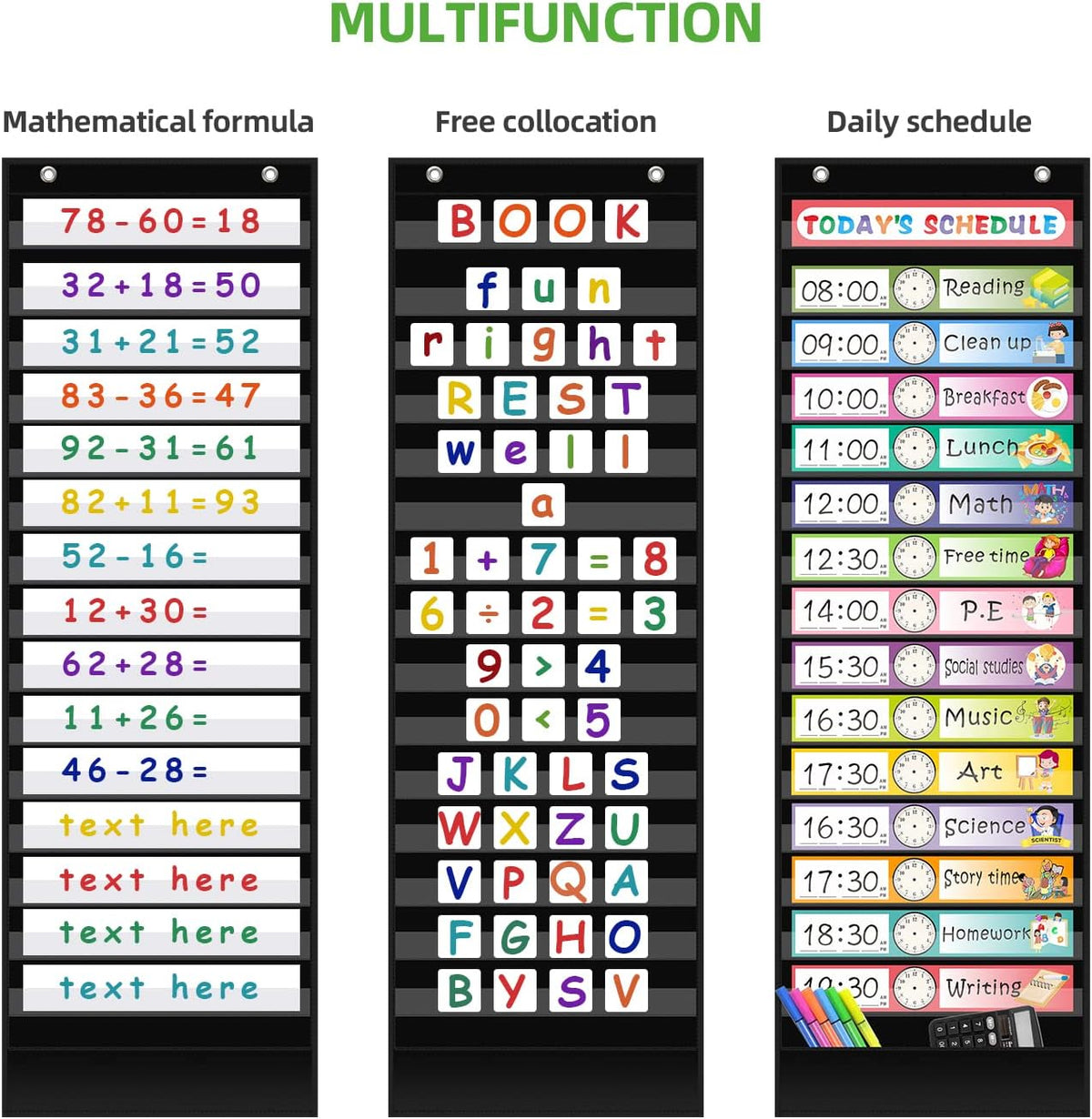 REGELETO X-Large Visual Schedule Chart for Students Chore with 92 Pieces Behavior Cards, Visual Behavioral Routine Chart for Students, Daily Schedule Board Learning Planners for Home School (X-Large)