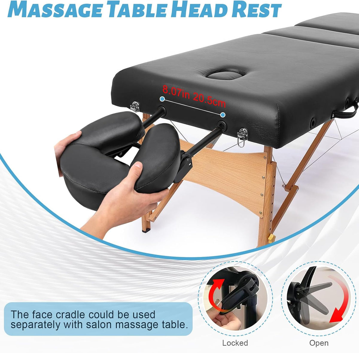 Massage Headrest for Bed, Head Holder & Face Cradle with Face Down Pillow