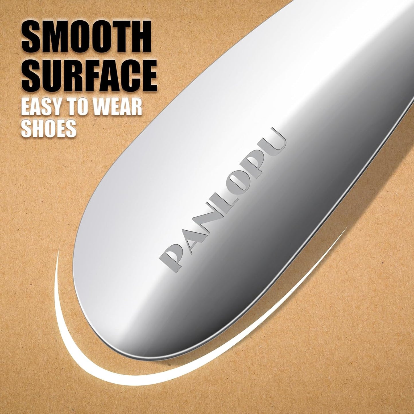 Metal Shoe Horn 7.5Inch Portable Stainless Steel Fashion Travel | Rust-resistant Ergonomic Curved Design Compact Size