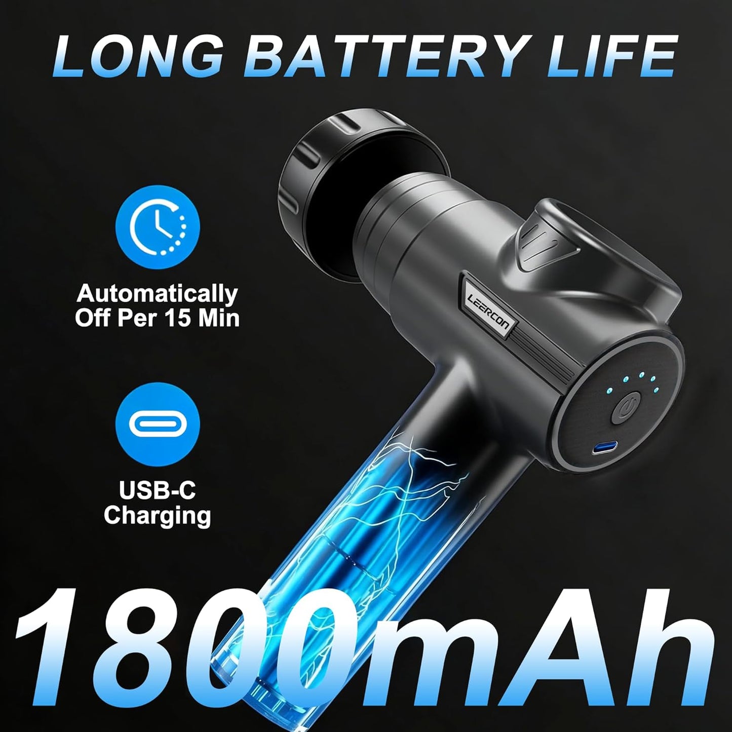 Massage Gun Deep Tissue, Silent Motor and Portable Massage Gun with 4 Interchangeable Heads for Deep Muscle Relief and Relaxation, Relax Gift