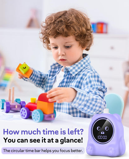 Visual Timer for Kids, 100 Min, Rechargeable Countdown Timers, Adjustable Sound Alert, Adjustable Brightness, Productivity Timers for ADHD, Silent Operation, Desk Time Management Tool for Toddler