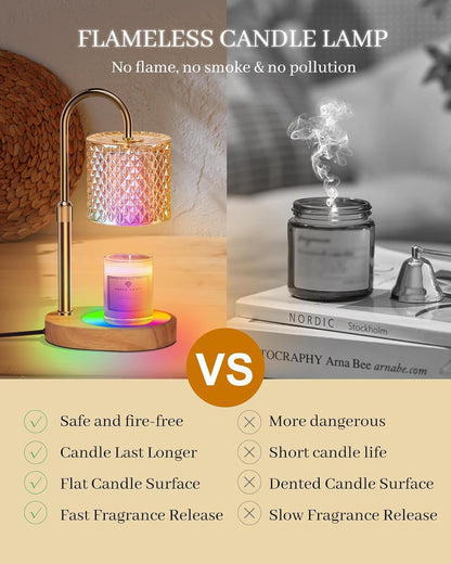 Candle Warmer Lamp with Timer Dimmer Adjustable Height for New Home Decor, Birthday Gifts for Women,Candle Warmer for Women Mom Christmas Mother's Day Gfit