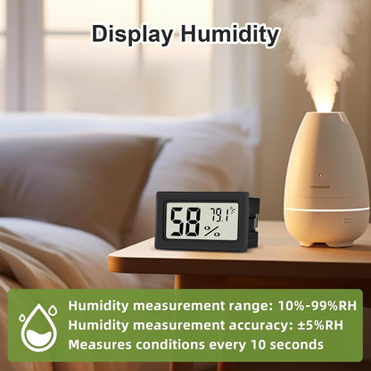 Humidity Meter Indoor Thermometer 6-Pack Mini Digital Thermometer Hygrometer Indoor Temperature Humidity Meters Gauge LCD Display Fahrenheit (℉) for Greenhouse, Reptile Tank, Cellar, Closet