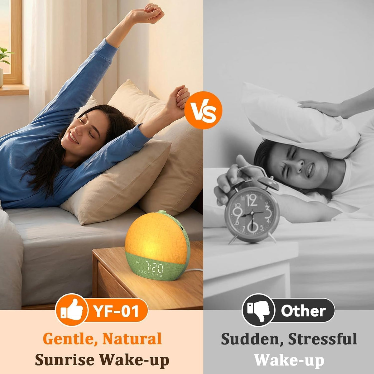 Sunrise Alarm Clock with Sound Machine - Natural Wake-Up Gradual Light