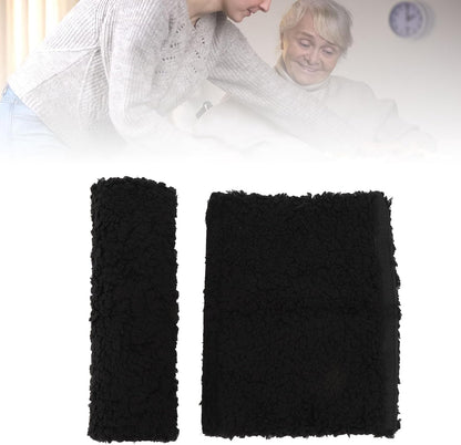 Brrnoo Sheepskin Chair Armrest Pad, Fleece Armrest Cushion for Chairs, Enhanced Comfort and Skin Protection Armrest Protector for Home or Office Use Fits Most Chairs (Grey)