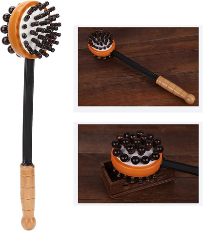 Dioche Handheld Massage Hammer for Back & Body Relaxation, Dual-Sided Manual Massager with Wooden Handle for Neck, Shoulder, Leg & Head Muscle Relief