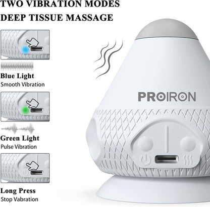 PROIRON Mountable Massage Ball with Suction Cup Pinpoint Deep Tissue Muscle Knot & Sore Relief, Vibration & Heating Trigger Point Massage Tool for Back Neck, Self-Massage Tool