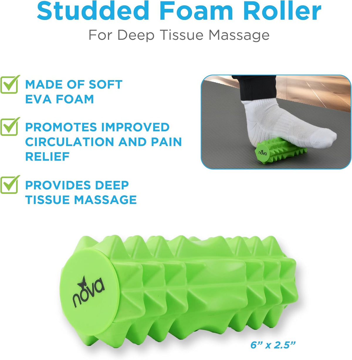 NOVA 3-in-1 Hot and Cold Massage Roller Set - Foot Roller, Gel Ball, and Peanut Roller for Plantar Fasciitis, Back Pain, Trigger Point Therapy - Deep Tissue Relief Kit with Travel Bag