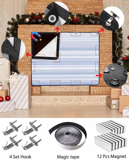 Magnetic Fireplace Cover Purple Stripes Fireplace Screen Decorative Classic Striped Lines Insulation Fireplaces Blocker Blanket Save Energy Fireplaces Draft Stopper Covers for Living Room 36x30 Inch