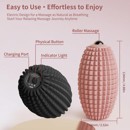 Vibrating Massage Ball for Plantar Fasciitis, Silicone Trigger Point, Myofascial Massage Ball, Deep Tissue Roller for Back, Shoulder, Foot, Muscle Recovery, Hip & Psoas Release Tool (Blue)