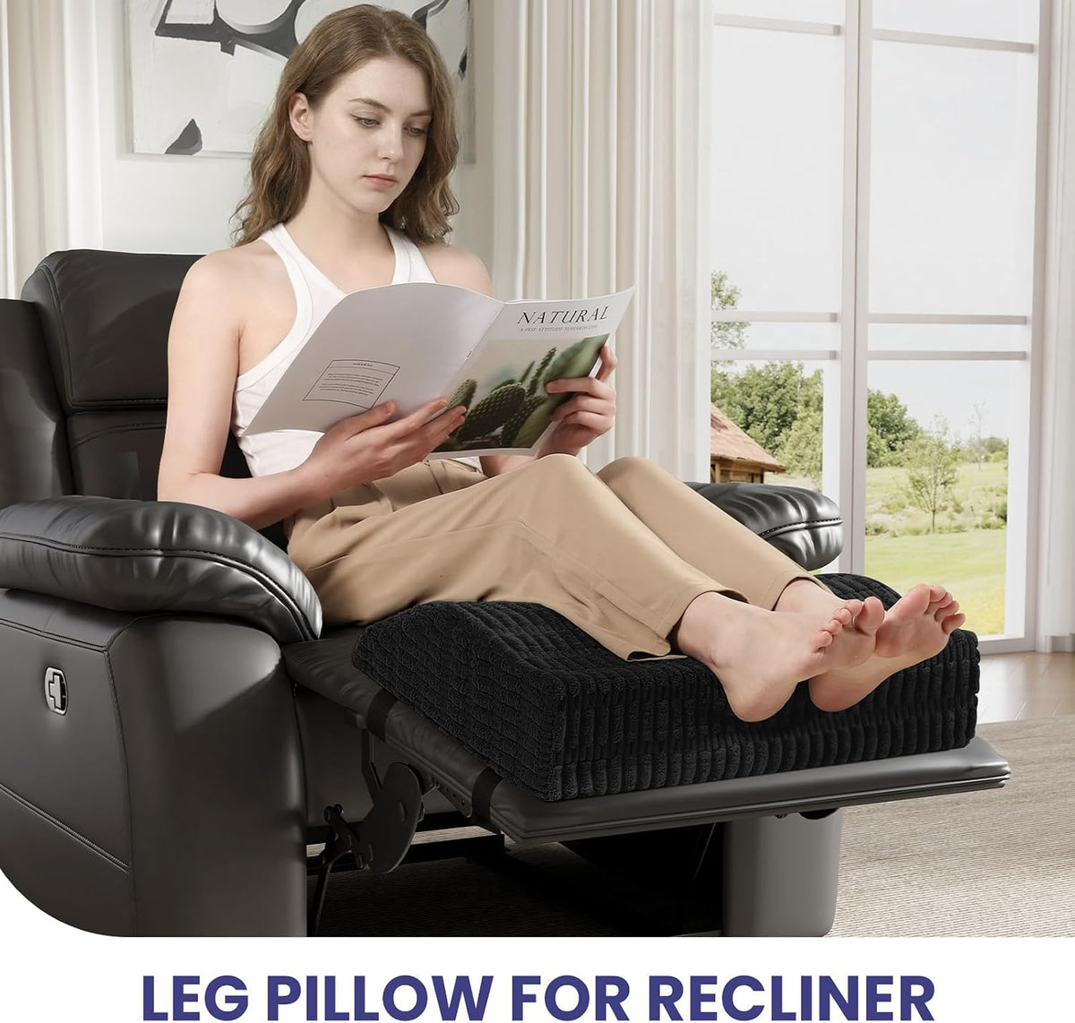 idee-home Recliner Leg Rest Cushion, Recliner Footrest Extender Pillow