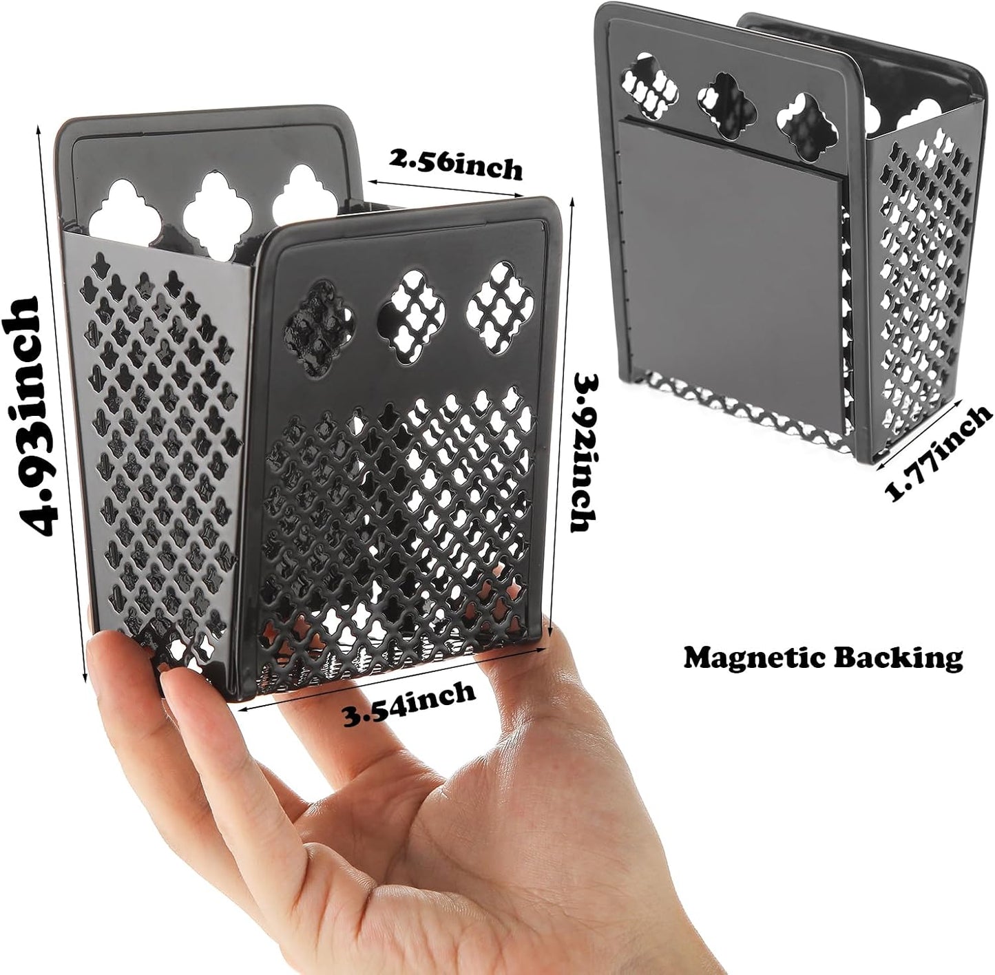 Magnetic Pen Holder, Mesh Metal Strong Magnet Dry Erase Marker Holder Pencil Organizer Small Items Basket for Refrigerator, Whiteboard, Locker Accessories-Pink, Pack of 1, Blush, New-Z008
