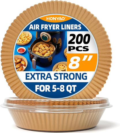 HONYAO Air Fryer Paper Liners for Dual Zone Airfryer, 8.1x5.5 inch