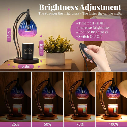 Candle Warmer Lamp with Timer and Dimmer - Electric Melter for Scented Jar Candles - Housewarming, New Home Decor