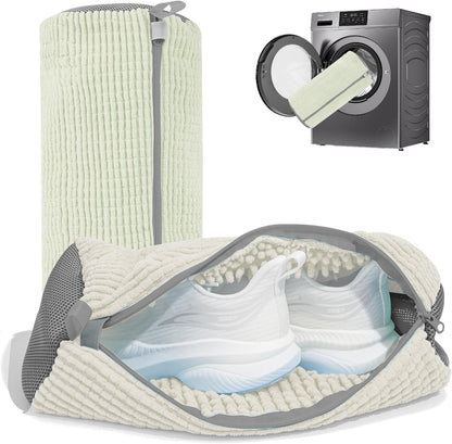 Shoe Washing Machine Bag: Laundry Shoe Bag for Washer and Dryer - 2pc Reusable Shoe Cleaning Bag for Sneaker Tennis Shoes Unstain Cleaner Kit (Yellow 2pcs)