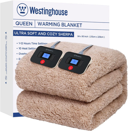 Westinghouse Electric Blanket Heated Throw, 6 Heat Settings, Grey