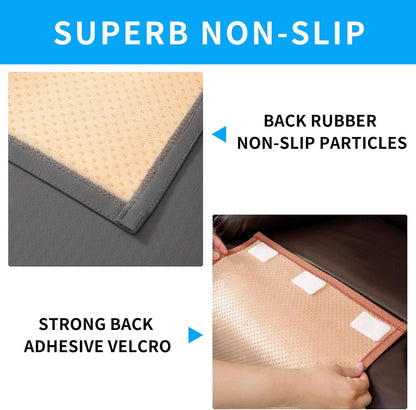 Non Slip Recliner Headrest Protector Washable Faux Leather Headrest Covers for Recliner Chair Waterproof Couch Head Rest Covers for Sofa,Furniture,Office Chair,Theater Seat