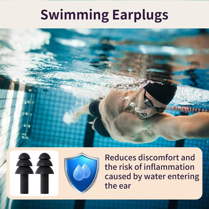 20 Pairs Ear Plugs for Sleeping, Reusable 32 dB (NRR) Noise Reduction for Side Sleepers, Swimming, Showering, Travel, Soft & Comfortable Fit, Hearing Protection, Comes with Separate Storage Cases
