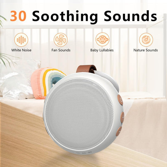 Portable Sound Machine Baby White Noise Machine Travel Noise Machine with 30 Soothing Sounds for Newborn Kids Adults Battery Sleep Brown Noise Masker 4 Timers Memory Function for Travel Home Office
