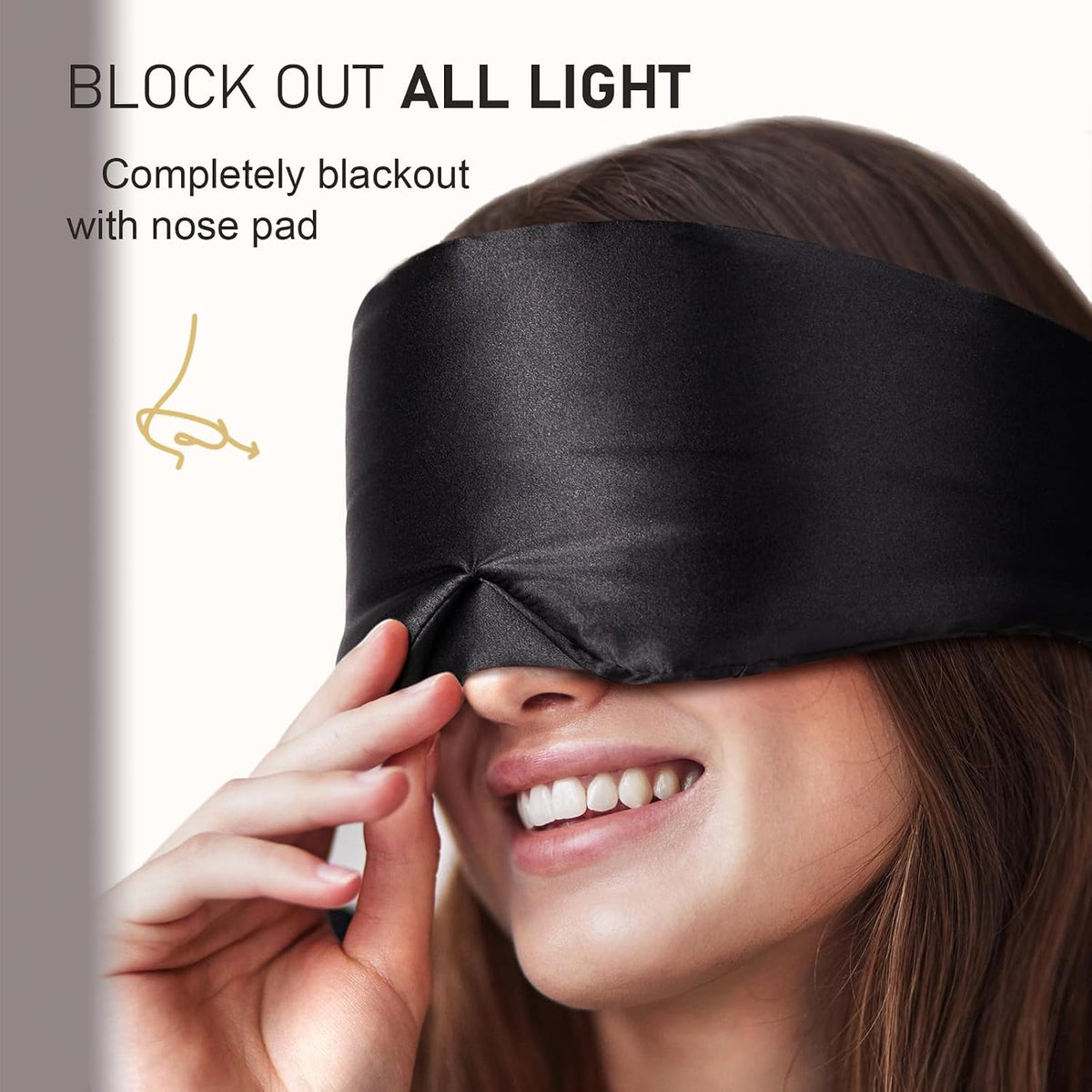LitBear Silk Sleep Mask for Side Sleeper, Eye Mask Sleeping for Women Men