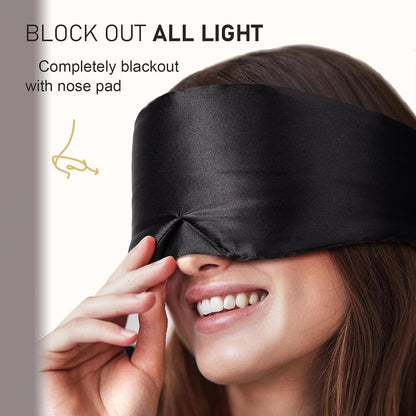 LitBear Silk Sleep Mask for Side Sleeper, Eye Mask Sleeping for Women Men