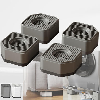 Anti Vibration Pads for Washing Machine, 1.8/3/4 Inch Washer Dryer Height Risers with Non-Slip Rubber Feet, Heavy Duty Anti Vibration Pads for Laundry Appliances(Grey 4 Pack, 3 inch)