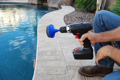 Pool Tile Cleaning Tool - Drill Attachment Cleaning Pad Removes Calcium and Hard Water Spots from Waterline Pools Tile (1 Pad), Blue