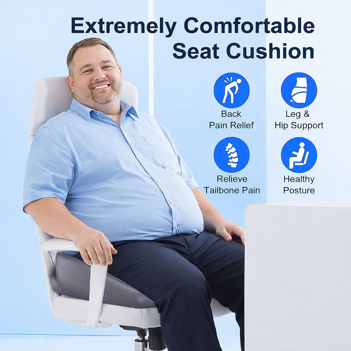 Coccyx Seat Cushion, U-Shaped Memory Foam Office Chair