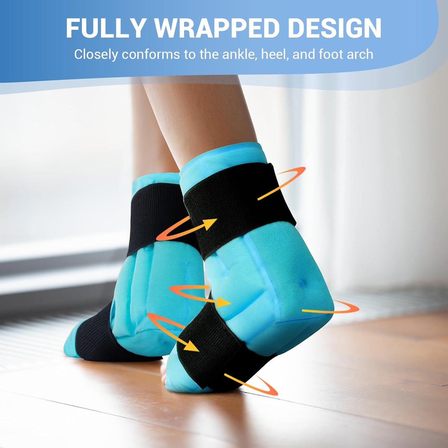 Comfytemp Ankle Foot Ice Pack Wrap for Plantar Fasciitis Relief, FSA Eligible HSA, Ankles Brace for Sprain Pain, Heel Spur, Swelling, Achilles Tendonitis, Hot Cold Gel Ice Pack for Injuries Reusable