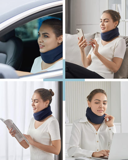 Neck Brace for Sleeping - Cervical Collar Relief Neck Pain and Neck Support Soft Foam Wraps Keep Vertebrae Stable for Relief of Cervical Spine Pressure for Women & Men Rose Pink Large Size