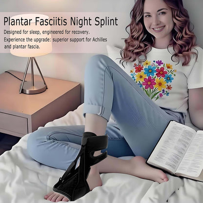 2026 Upgrade Plantar Fasciitis Night Splint for Men Women, Adjustable Achilles Tendonitis Brace Relief Foot Drop Brace for Sleeping, Heel Spur Calf Stretcher Dorsal Support Boot