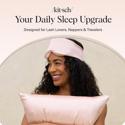 Kitsch Contour Satin Sleep Mask | Eye Masks for Sleep - Blush | Softer Than Silk Sleep Mask, Blindfold Sleep Masks for Women & Men, No Eye Pressure, Lightweight Eye Mask, Travel Essentials