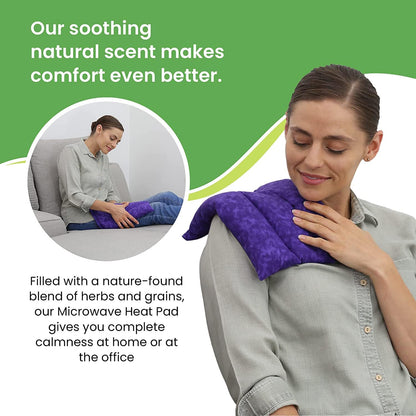 Nature Creation Microwaveable Herbal Heating Pad for Lumbar - Soothing Hot & Cold Therapy Pack for Lower Back- Soothing Relaxation, Warmth and Comfort - Happy Hearts