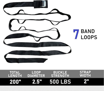 Anchor Strap for Resistance Band Exercises, Heavy Duty Door Gym Band,Full Body Multi-Point Home Gym, Portable Workout Equipment, Easy to Instal, No Hardware Necessary