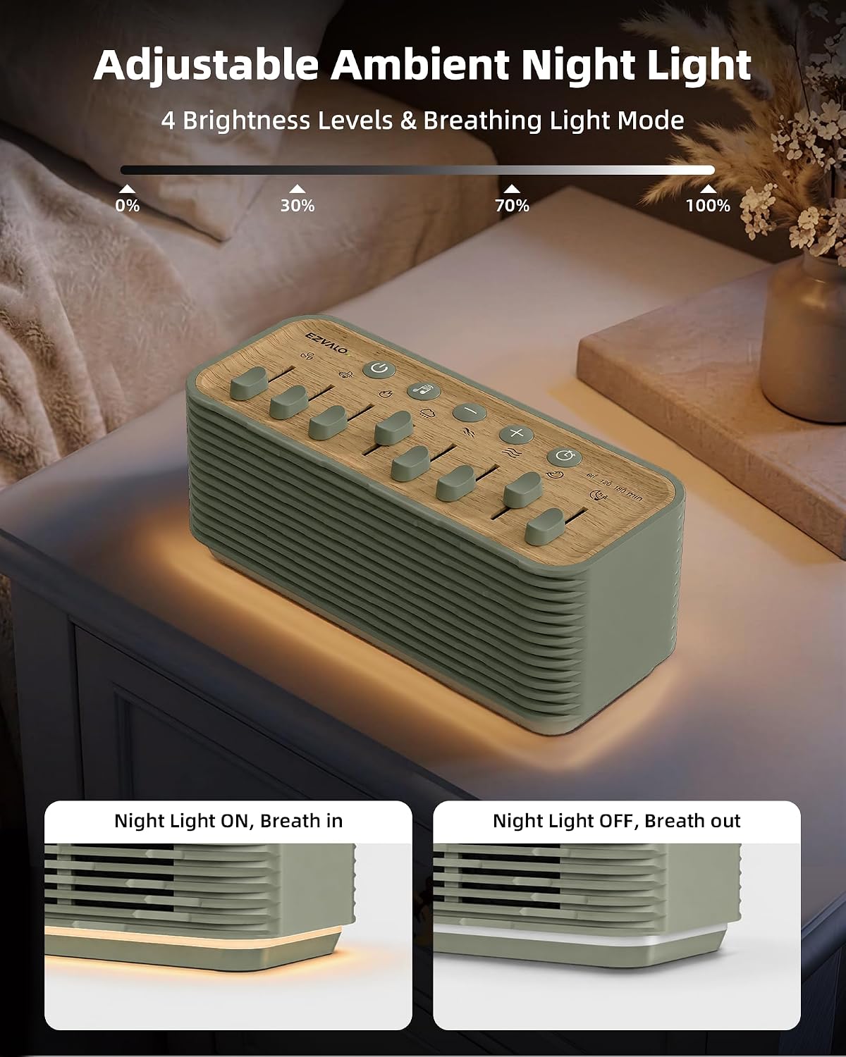 Sound Machine for Sleep, 255+ Natural White Noise Sound Combinations