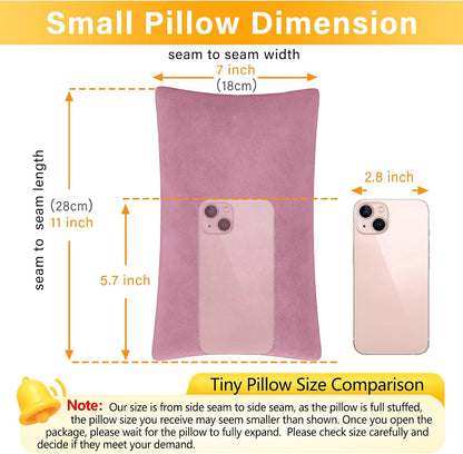 1 MIDDLE ONE 2 Pack Small Pillow, Memory Foam Mini Pillow 11 X 7 Inches for Travel, Sleeping, Nap and Neck, Knee, Lumbar Support, Tiny Cushion for Pet, Dogs (Grey)