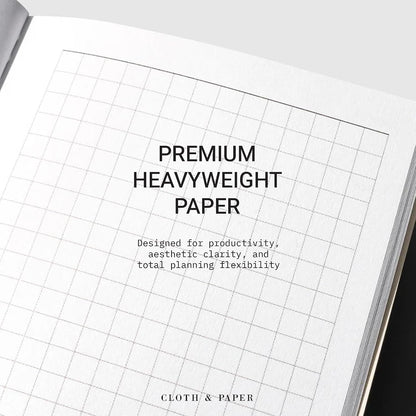 Cloth & Paper Travel Notebook | Daily Wellness Planner – Smoked Salt | Pocket Plus Wellness Planner 3.2" x 6" | Habit Tracker & Self Care Journal for Goals, Gratitude & Reflection – Soft Touch Cover