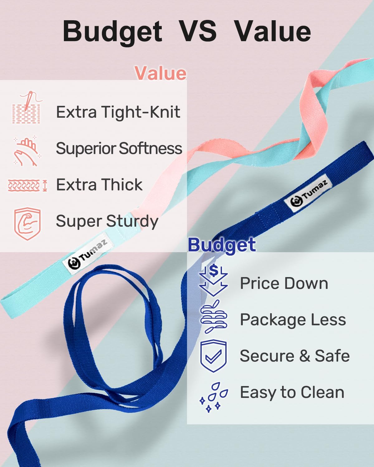 Stretching Strap, 10-Loop Non-Elastic Yoga Strap | Designed for stretching, yoga, Pilates and rehab with 10 loops, durable webbing and a longer 79-inch design