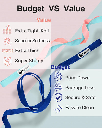 Stretching Strap, 10-Loop Non-Elastic Yoga Strap | Designed for stretching, yoga, Pilates and rehab with 10 loops, durable webbing and a longer 79-inch design
