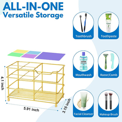 Electric Toothbrush Holders for Bathrooms 304 Stainless Steel Quick Drying | Upgrade Heavy Duty Sturdy Durable Toothpaste Holder Bathroom Organizer Storage Decor Accessories Tooth Brush Holder Caddy