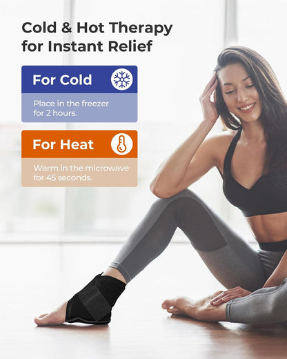 Koonie Ankle Ice Pack Wrap for Swelling, Plantar Fasciitis, Planters Facetious Relief, Reusable Ankle Brace Ice Pack, Cold Therapy Sock Compression for Achilles Tendonitis, Sore Feet, Foot & Heel