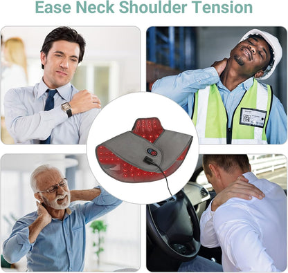 Comfytemp Red Light Therapy for Neck Shoulder, 162 LEDs, 660nm & 850nm | Wearable Infrared Light Therapy Pad for Body Back, Flexible Near Light Therapy Wrap, Home Office Use, Corded