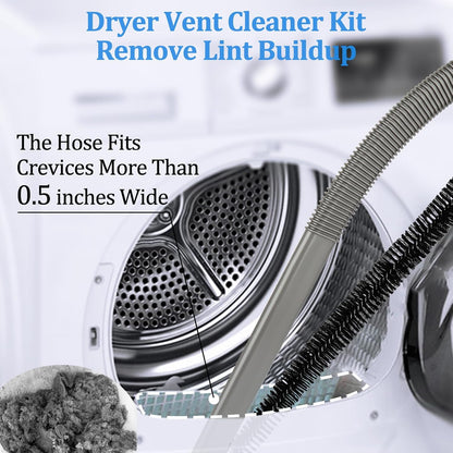 Dryer Vent Lint Vacuum Atttachments and Crevice Tool for Dyson | Gen 5 V15 V15s V12 V11 V10 V9 V8 V7 Detect Outsize Slim Absolute Cyclone Vacuum Dryer Lint Flexible Remove Tool Cleaner Kit