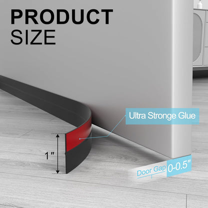 Elvone Weather Stripping Door Seal for Door Frames, 20 Ft x 1 in, Clear | Self-adhesive flexible silicone seal tape for door frame gaps and window gaps. block drafts, dust, and noise