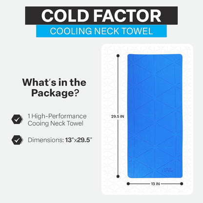 COLD FACTOR Instant PVA Cooling Towels, Cooling Neck Wraps, Blue, 3 Pack