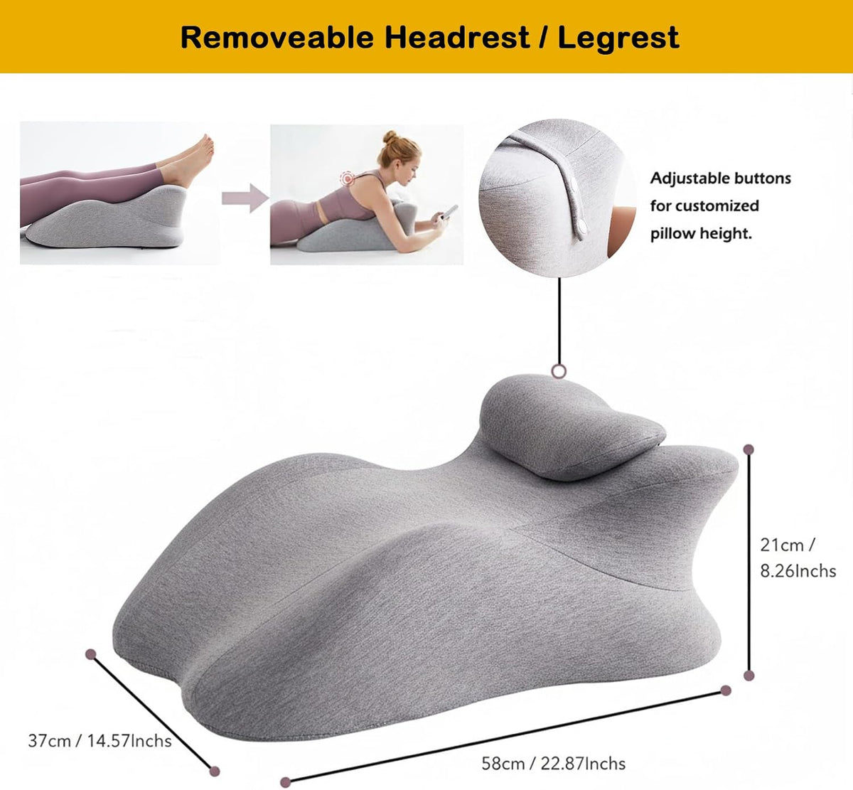 StarAneer Reading Pillow for Sitting in Bed Adult,Back for Bed Sitting Up, Pillow,Backrest Back Support Chair Pillow, College Dorm Essentials for Girls and Boys, Velvet Beige L